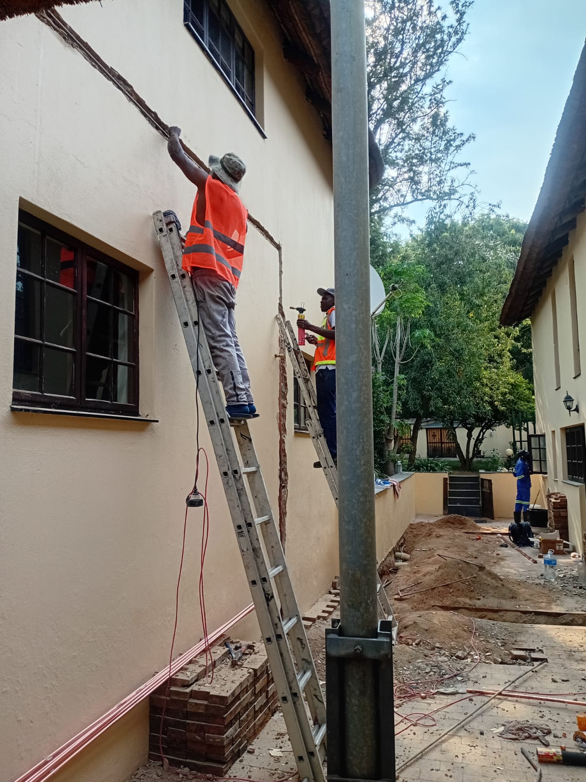 Brave Plumbers team completing external pipework